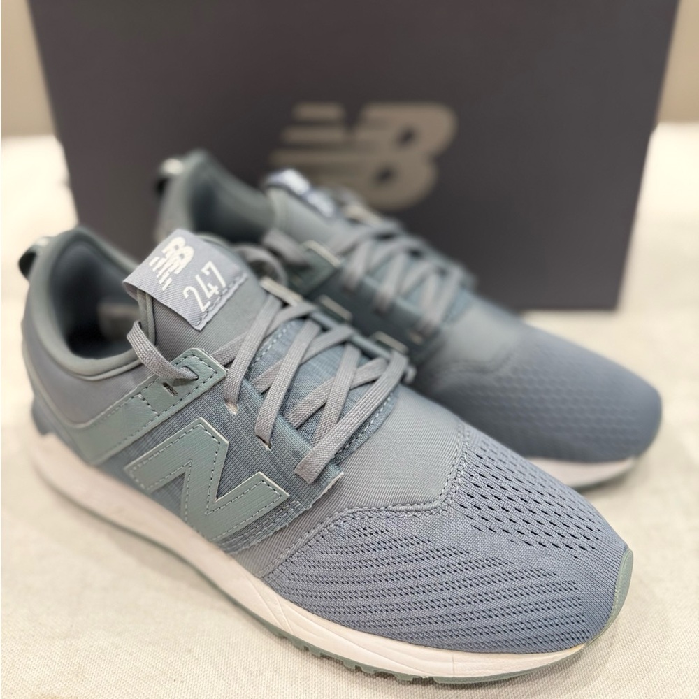 New Balance WRL247SQ Woman's Sneaker Grey- Green Blend/ White Size 6